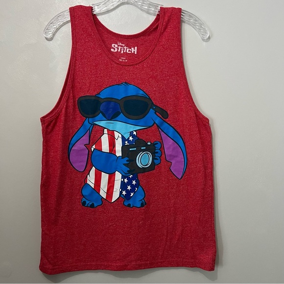 Disney Tops - Disney "Stitch" Americana Tank Top | Adult Size Small